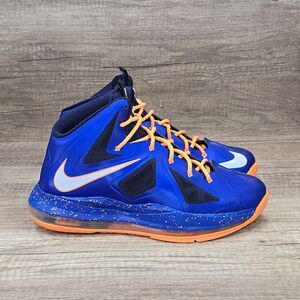 Nike Lebron 10 GS Superhero Sz 7Y Women's Sz 8.5 Blue Orange Shoes (543564-401)